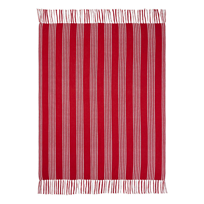 Arendal Red Stripe Woven Throw - Primitive Star Quilt Shop