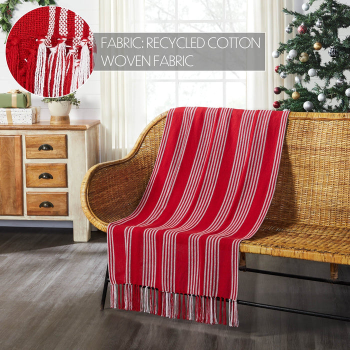 Arendal Red Stripe Woven Throw - Primitive Star Quilt Shop