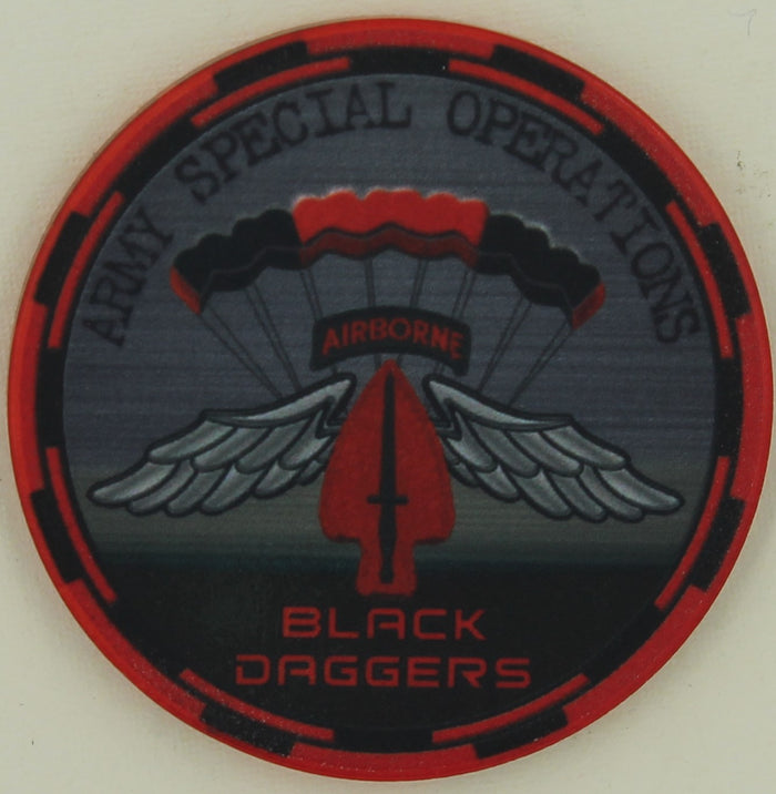 Army Special Forces/Operations Jump Team Black Daggers Poker Chip Challenge Coin