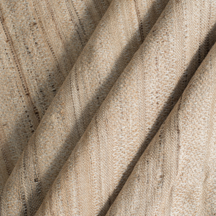 Artisan Drift Linen Tussar Silk Blend Fabric – handwoven linen & silk, organic texture, rustic-luxury home textile (225 GSM)