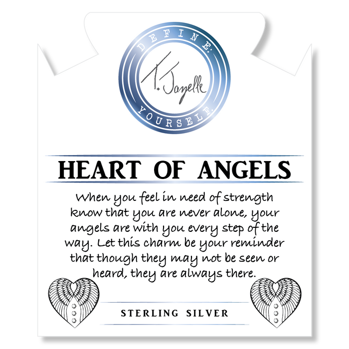 Australian Agate Stone Bracelet with Heart of Angels Sterling Silver Charm