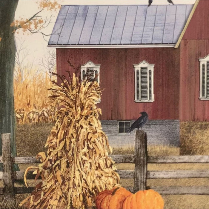 Autumn Leaf Quilt Block Barn Framed Print - 16x12" - Primitive Star Quilt Shop