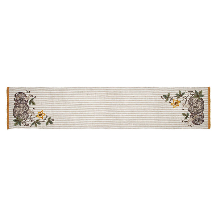 Autumn Pumpkin Patch Stripe Runner 12x60" - Primitive Star Quilt Shop