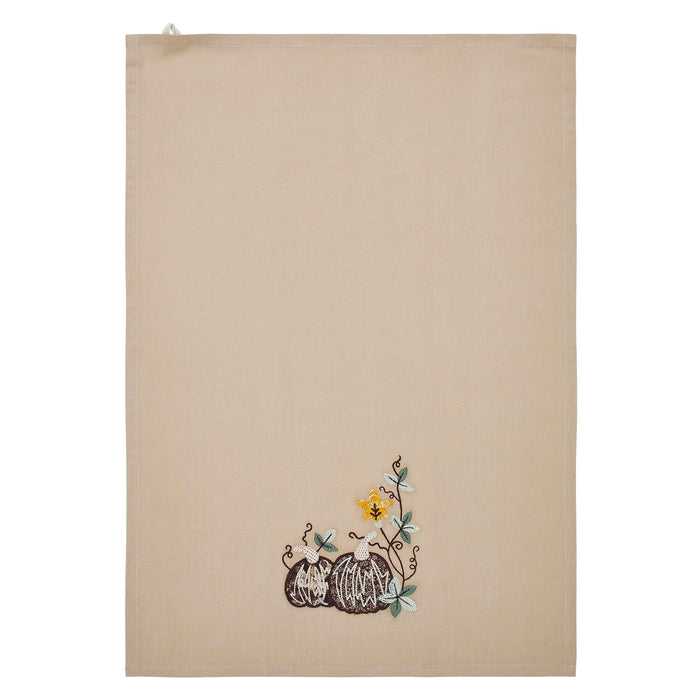 Autumn Pumpkin Patch Tea Towel - Primitive Star Quilt Shop