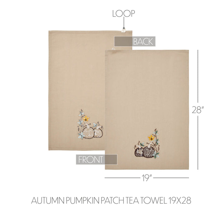 Autumn Pumpkin Patch Tea Towel - Primitive Star Quilt Shop
