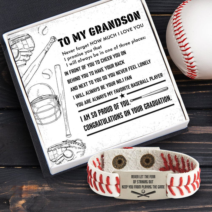 Baseball Bracelet - Baseball - To My Grandson - Never Forger How Much I Love You - Gbzj22006