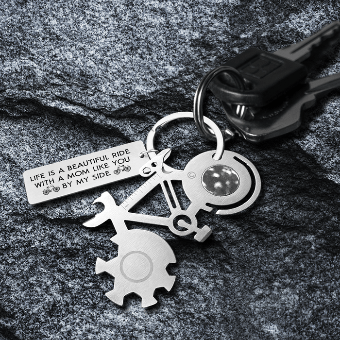 Bike Multitool Repair Keychain - Cycling - To My Mom - Life Is A Beautiful Ride With A Mom Like You By My Side - Gkzn19002