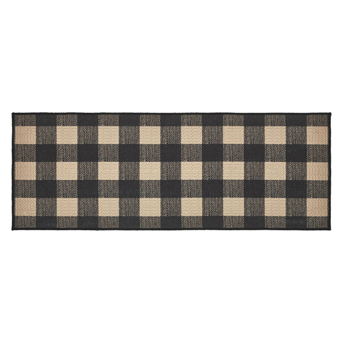 Black Check Indoor/Outdoor Rectangle Rug 17x48" - Primitive Star Quilt Shop