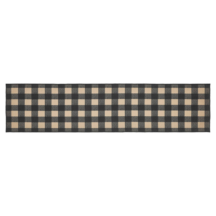 Black Check Indoor/Outdoor Rectangle Rug 22x96" Runner - Primitive Star Quilt Shop