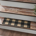 Black Check Indoor/Outdoor Rectangle Stair Tread Latex Backed 8.5x27" - Primitive Star Quilt Shop