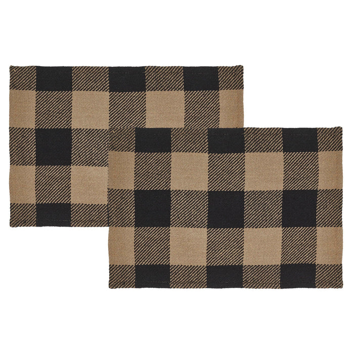 Black Check Placemat - Set of 2 - Primitive Star Quilt Shop