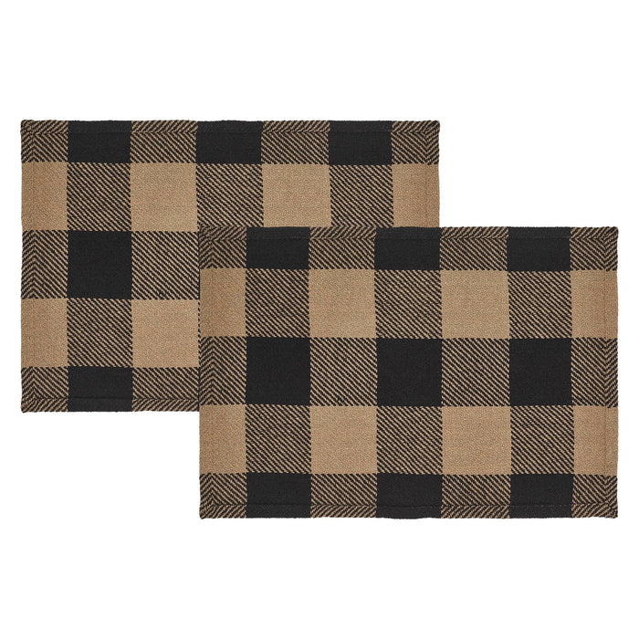 Black Check Placemat - Set of 2 - Primitive Star Quilt Shop