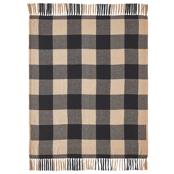 Black Check Star Woven Throw - Primitive Star Quilt Shop