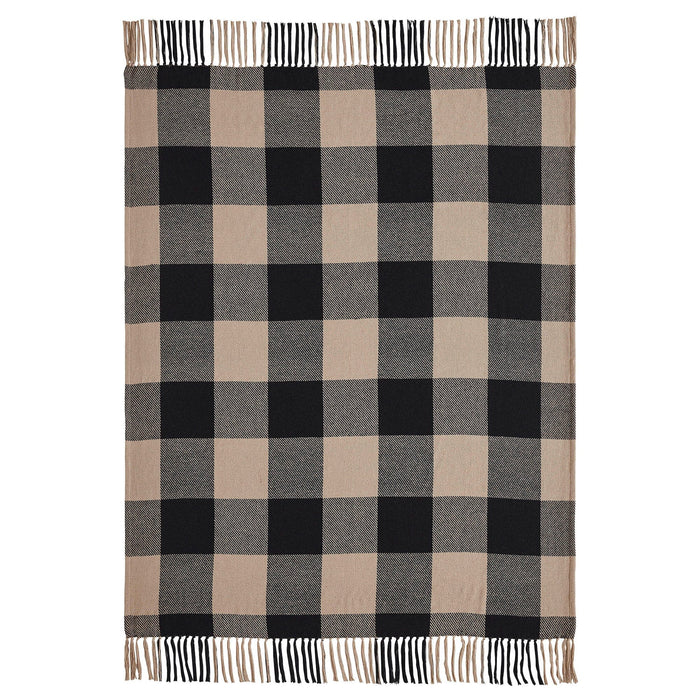 Black Check Woven Throw - Primitive Star Quilt Shop