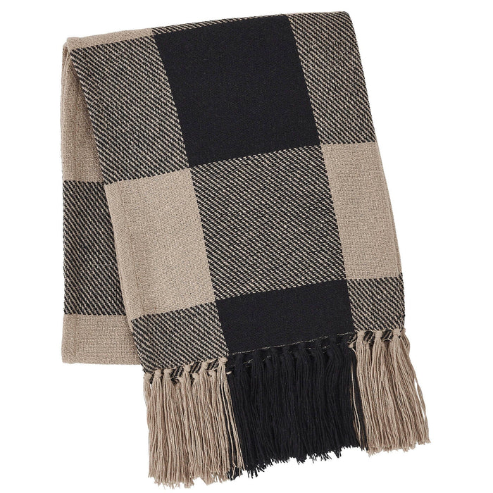 Black Check Woven Throw - Primitive Star Quilt Shop
