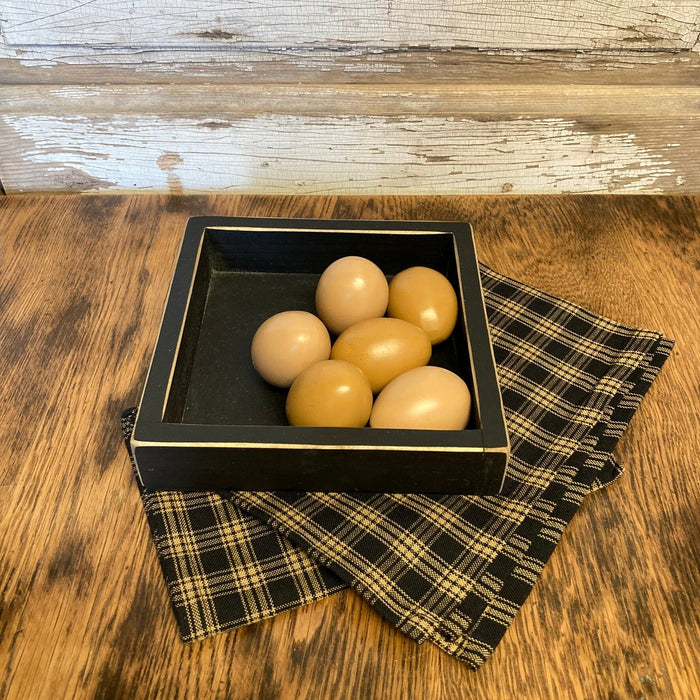Black Flat Wood Box - Primitive Star Quilt Shop