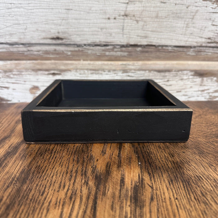 Black Flat Wood Box - Primitive Star Quilt Shop