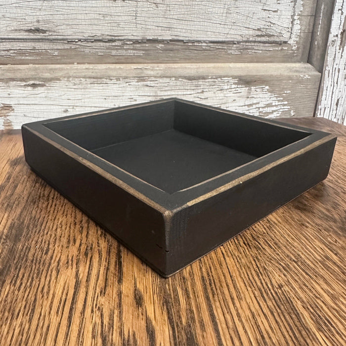 Black Flat Wood Box - Primitive Star Quilt Shop