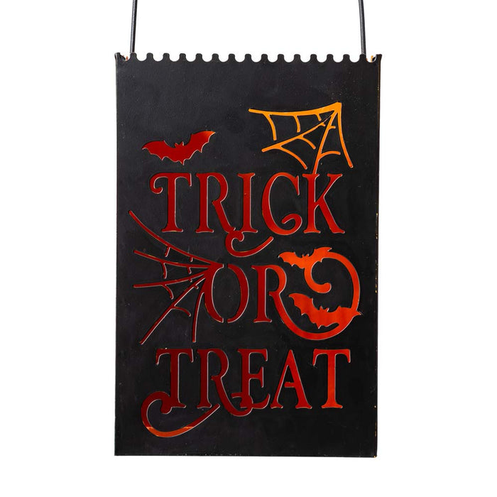 Black Halloween Metal Cutout "TRICK OR TREAT" Bucket, Set of 2