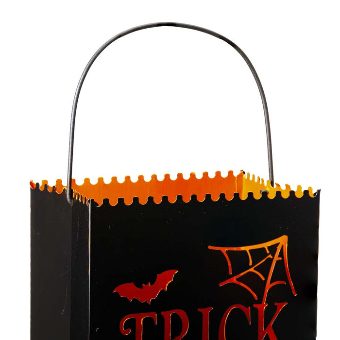 Black Halloween Metal Cutout "TRICK OR TREAT" Bucket, Set of 2