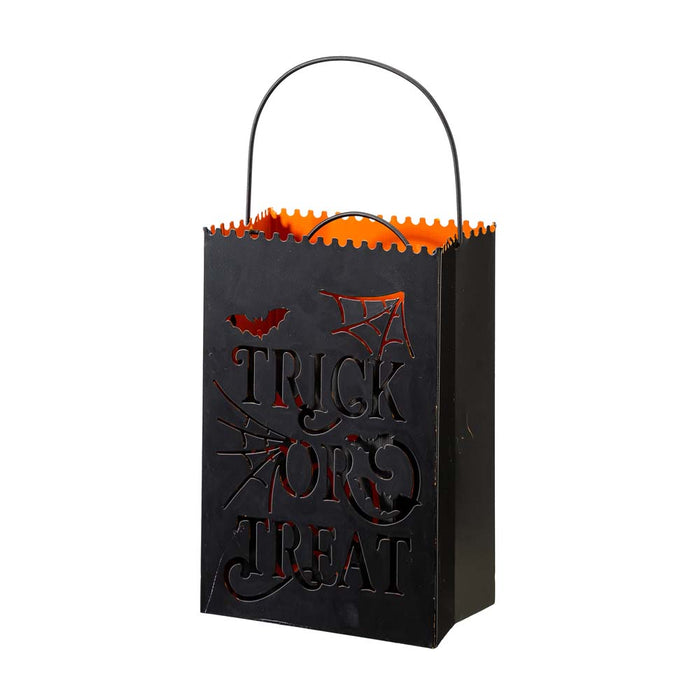Black Halloween Metal Cutout "TRICK OR TREAT" Bucket, Set of 2