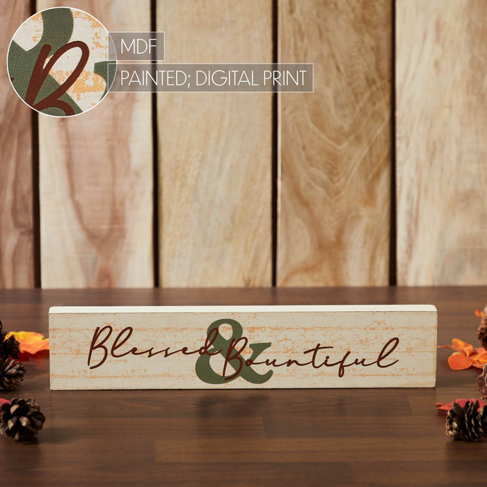 Blessed and Bountiful Sign - 3x14" - Primitive Star Quilt Shop