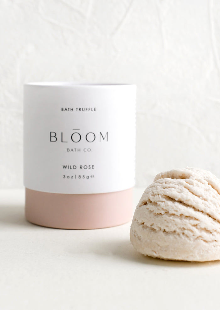 A pink wild rose bath truffle.