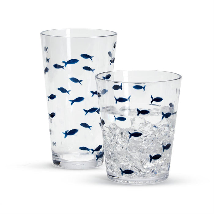 Blue Fish Drinking Glass