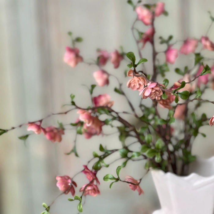 Blushing Quince Blooms Bush - 13" - Primitive Star Quilt Shop