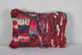 Boucherouite pillow red 14.5 INCHES X 20.4 INCHES - kilim pillow