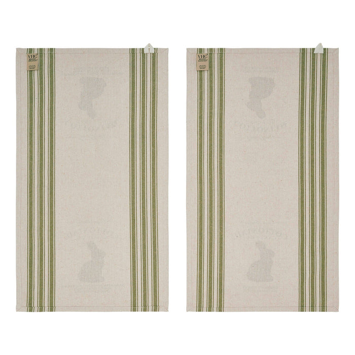 Brown Bunny "Cottontail Candy Co." Tea Towels 16x28" - Set of 2 - Primitive Star Quilt Shop