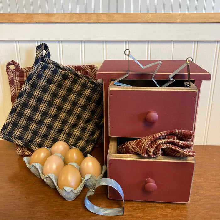 Burgundy Farmhouse Drawers - Primitive Star Quilt Shop