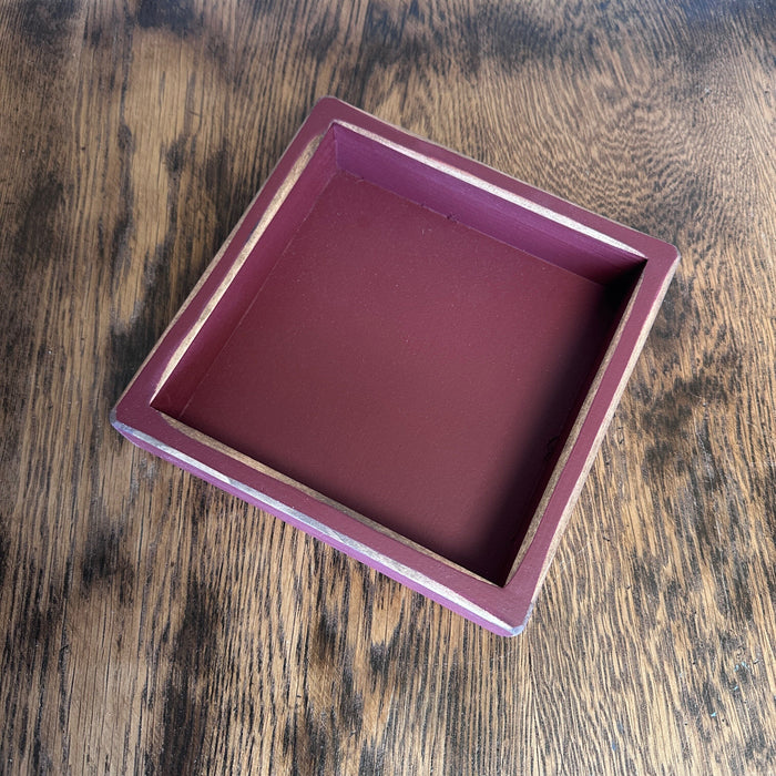 Burgundy Flat Wood Box - Primitive Star Quilt Shop