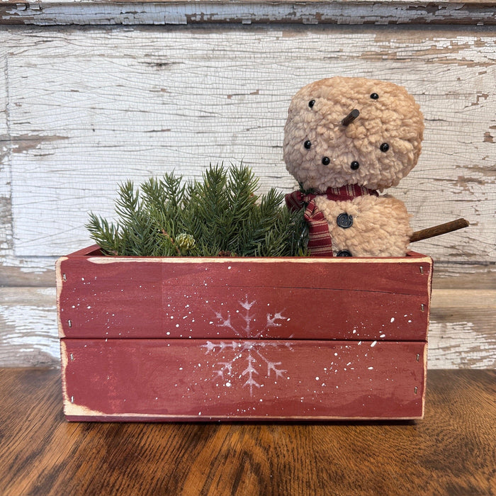 Burgundy Snowflake Box - Primitive Star Quilt Shop