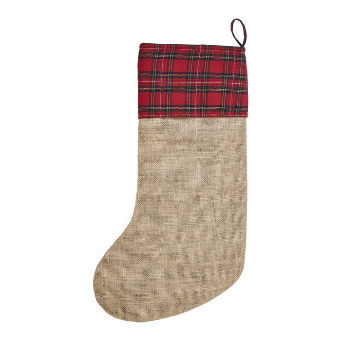 Burlap Natural Airmail Stocking 12x20" - Primitive Star Quilt Shop