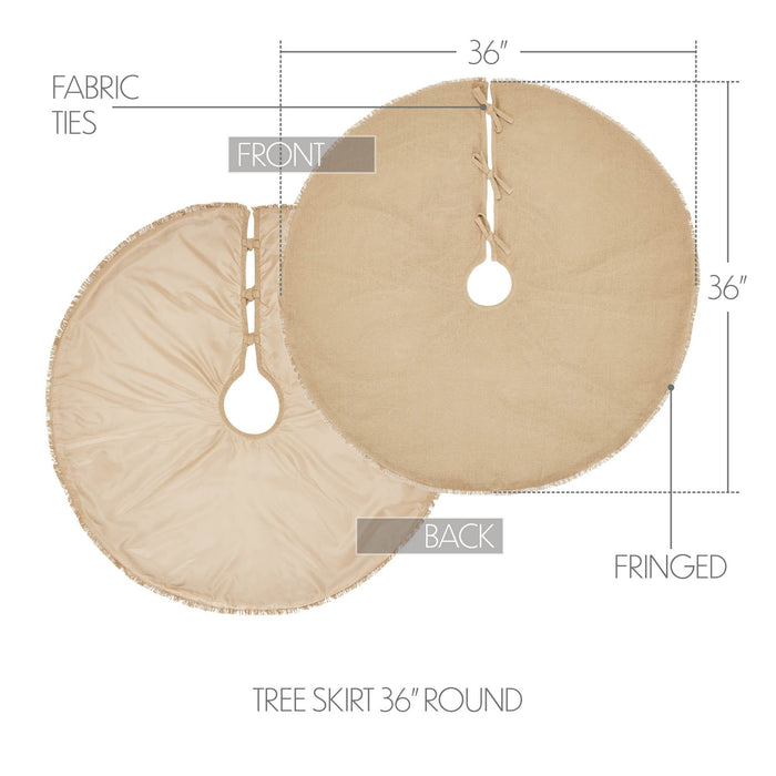 Burlap Natural Tree Skirt 36" - Primitive Star Quilt Shop