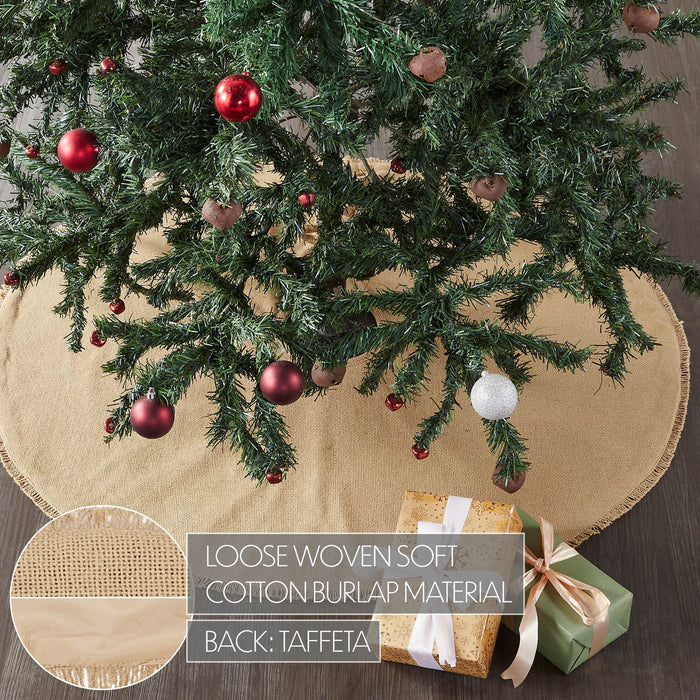 Burlap Natural Tree Skirt 36" - Primitive Star Quilt Shop