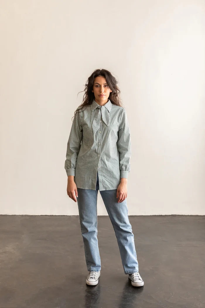 Butano Button Up Sewing Pattern – relaxed button-up shirt with optional neckerchief, XS-7X