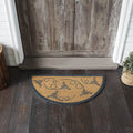 Buzzy Bees Gray Coir Half Circle Rug 16.5x33" - Primitive Star Quilt Shop