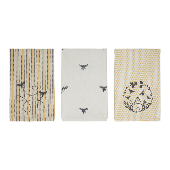Buzzy Bees Tea Towels - Set of 3 - Primitive Star Quilt Shop
