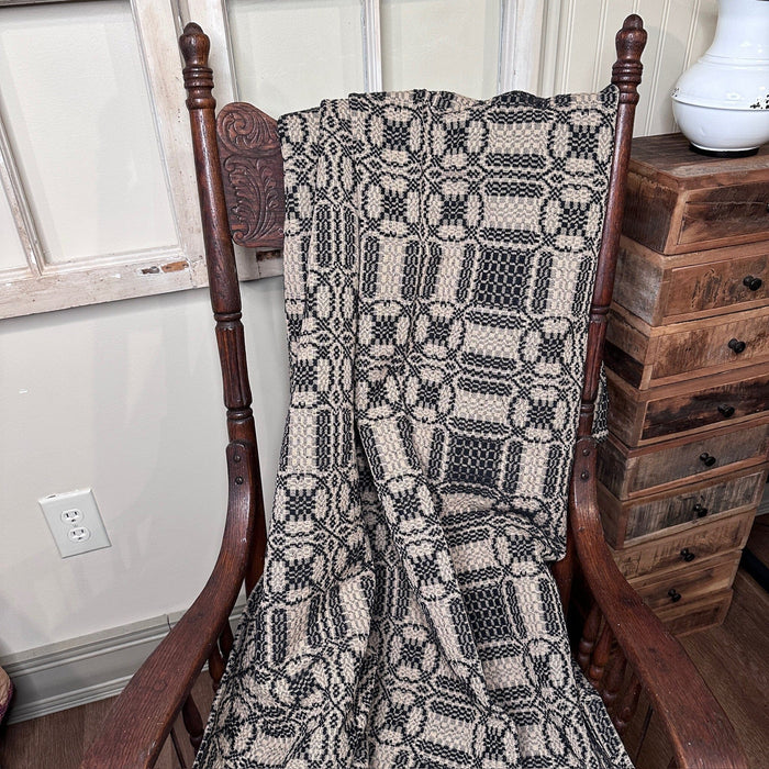 Cambridge Black and Tan Woven Throw - Primitive Star Quilt Shop
