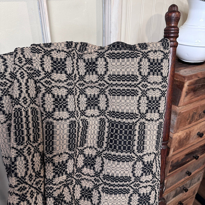 Cambridge Black and Tan Woven Throw - Primitive Star Quilt Shop