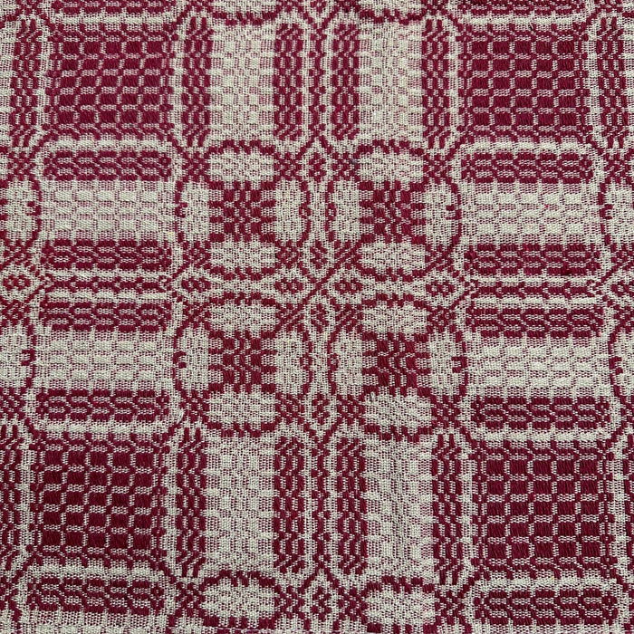Cambridge Cranberry and Tan Woven Small Table Cloth 34" - Primitive Star Quilt Shop