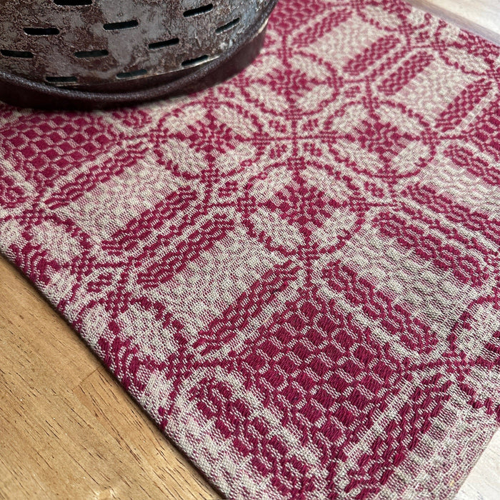 Cambridge Cranberry and Tan Woven Table Runner 32" - Primitive Star Quilt Shop