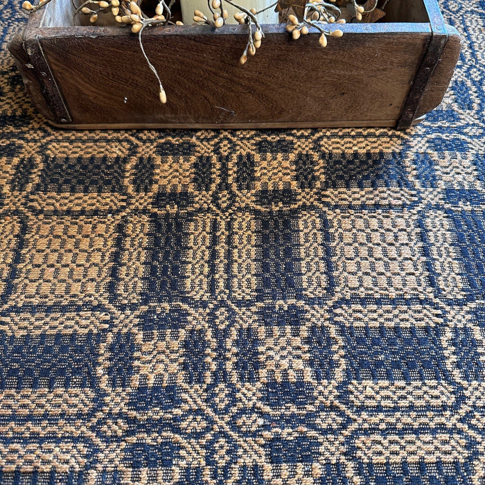 Cambridge Mustard and Black Woven Small Table Cloth 34" - Primitive Star Quilt Shop