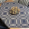Cambridge Navy and Tan Woven Small Table Cloth 34" - Primitive Star Quilt Shop