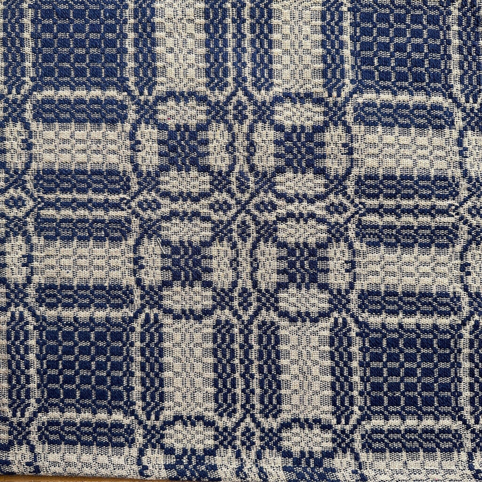 Cambridge Navy and Tan Woven Table Cloth 52" - Primitive Star Quilt Shop