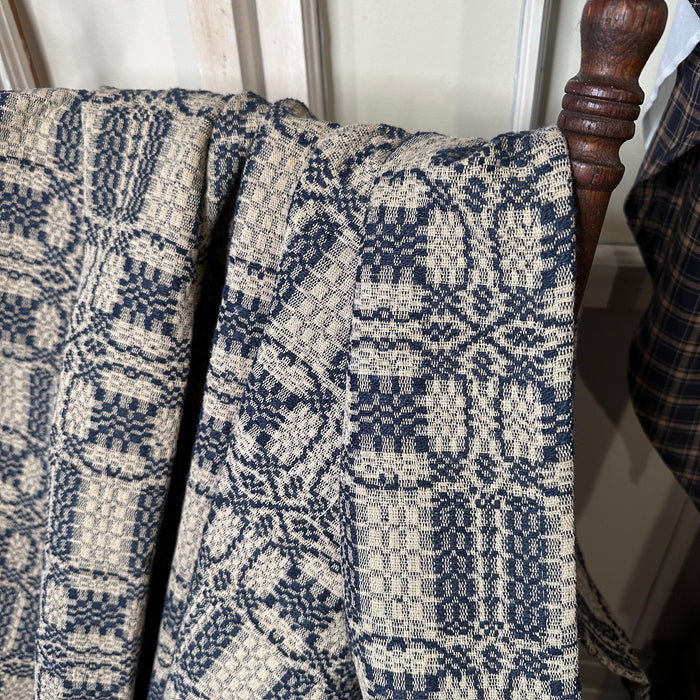Cambridge Navy and Tan Woven Throw - Primitive Star Quilt Shop