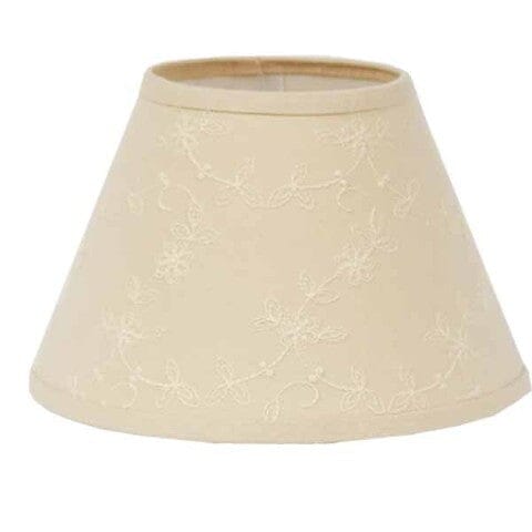 Candlewicking Cream Lampshade - 10" - Primitive Star Quilt Shop