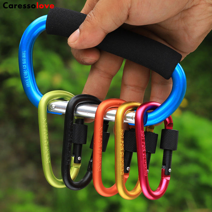 Careolove 8PCS Screwgate Locking Carabiner Clip, Aluminum D Ring Shape Carabiner For Camping Fishing And Outdoor Use